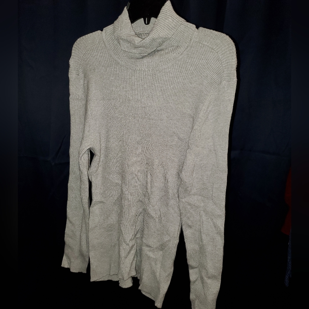 Style & Co. Women's Ribbed Turtleneck Sweater - Light Gray